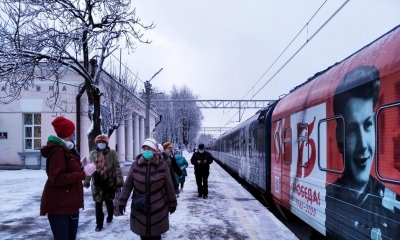 Ветераны первыми посетили «Поезд Победы» в Гатчине